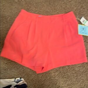 CeCe Vibrant Coral High Waist Shorts
